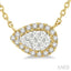 Pear Shape East-West Halo Lovebright Essential Diamond Pendant