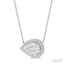 Pear Shape East-West Halo Lovebright Essential Diamond Pendant