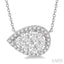 Pear Shape East-West Halo Lovebright Essential Diamond Pendant