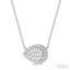 Pear Shape East-West Halo Lovebright Essential Diamond Pendant