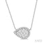 Pear Shape East-West Halo Lovebright Essential Diamond Pendant