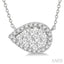 Pear Shape East-West Halo Lovebright Essential Diamond Pendant