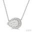 Pear Shape East-West Halo Lovebright Essential Diamond Pendant