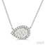 Pear Shape East-West Halo Lovebright Essential Diamond Pendant