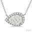 Pear Shape East-West Halo Lovebright Essential Diamond Pendant