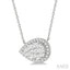 Pear Shape East-West Halo Lovebright Essential Diamond Pendant