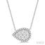 Pear Shape East-West Halo Lovebright Essential Diamond Pendant