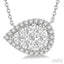 Pear Shape East-West Halo Lovebright Essential Diamond Pendant