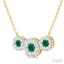 Round Shape Past Present & Future Lovebright Gemstone & Diamond Necklace