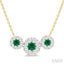 Round Shape Past Present & Future Lovebright Gemstone & Diamond Necklace