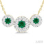 Round Shape Past Present & Future Lovebright Gemstone & Diamond Necklace