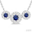 Round Shape Past Present & Future Lovebright Gemstone & Diamond Necklace
