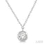 Round Shape Bezel Set Diamond Pendant