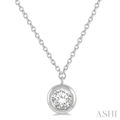 Round Shape Bezel Set Diamond Pendant
