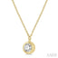 Round Shape Bezel Set Diamond Pendant