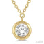 Round Shape Bezel Set Diamond Pendant
