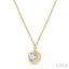 Round Shape Bezel Set Diamond Pendant
