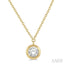 Round Shape Bezel Set Diamond Pendant