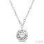 Round Shape Bezel Set Diamond Pendant