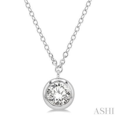Round Shape Bezel Set Diamond Pendant