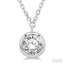 Round Shape Bezel Set Diamond Pendant