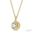 Round Shape Bezel Set Diamond Pendant