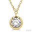Round Shape Bezel Set Diamond Pendant