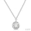 Round Shape Bezel Set Diamond Pendant