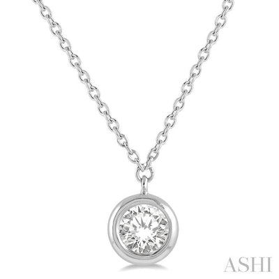 Round Shape Bezel Set Diamond Pendant