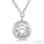 Round Shape Bezel Set Diamond Pendant