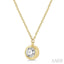Round Shape Bezel Set Diamond Pendant