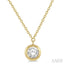 Round Shape Bezel Set Diamond Pendant