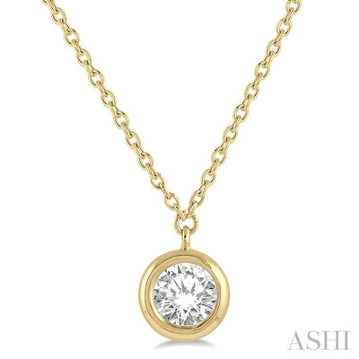 Round Shape Bezel Set Diamond Pendant