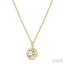 Round Shape Bezel Set Diamond Pendant
