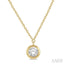Round Shape Bezel Set Diamond Pendant