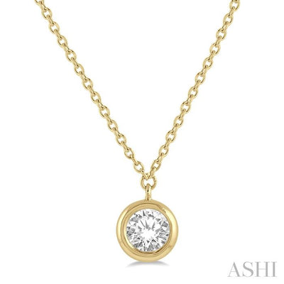 Round Shape Bezel Set Diamond Pendant