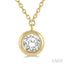 Round Shape Bezel Set Diamond Pendant