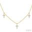 Cross Diamond Fashion Station Necklace