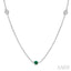 Gemstone & Diamond Station Necklace
