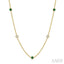 Gemstone & Diamond Station Necklace