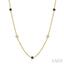 Gemstone & Diamond Station Necklace