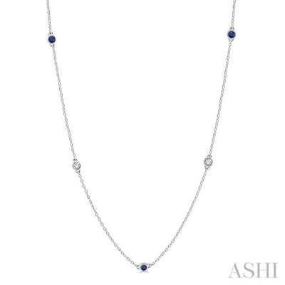Gemstone & Diamond Station Necklace