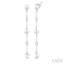 Pearl & Diamond Station Long Chain Earrings