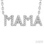 Block 'MAMA' Diamond Name Necklace