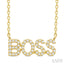Block 'BOSS' Diamond Name Necklace