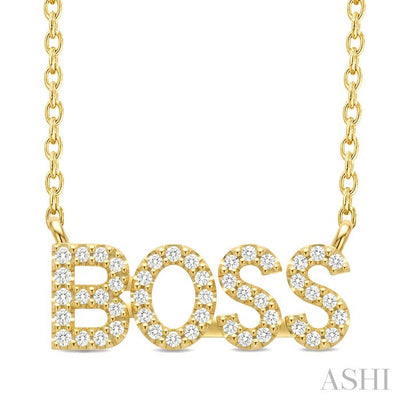 Block 'BOSS' Diamond Name Necklace