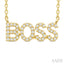 Block 'BOSS' Diamond Name Necklace