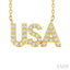 Block 'USA' Diamond Name Necklace
