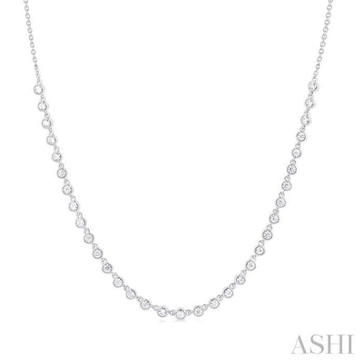 Halfway Bezel Set Diamond Tennis Necklace