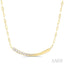 Paperclip Bar Diamond Smile Necklace